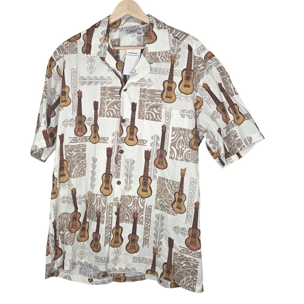 Pacific Legend Hawaii Ukulele Aloha Shirt Mens XL NWT Made in Hawaii USA Cotton